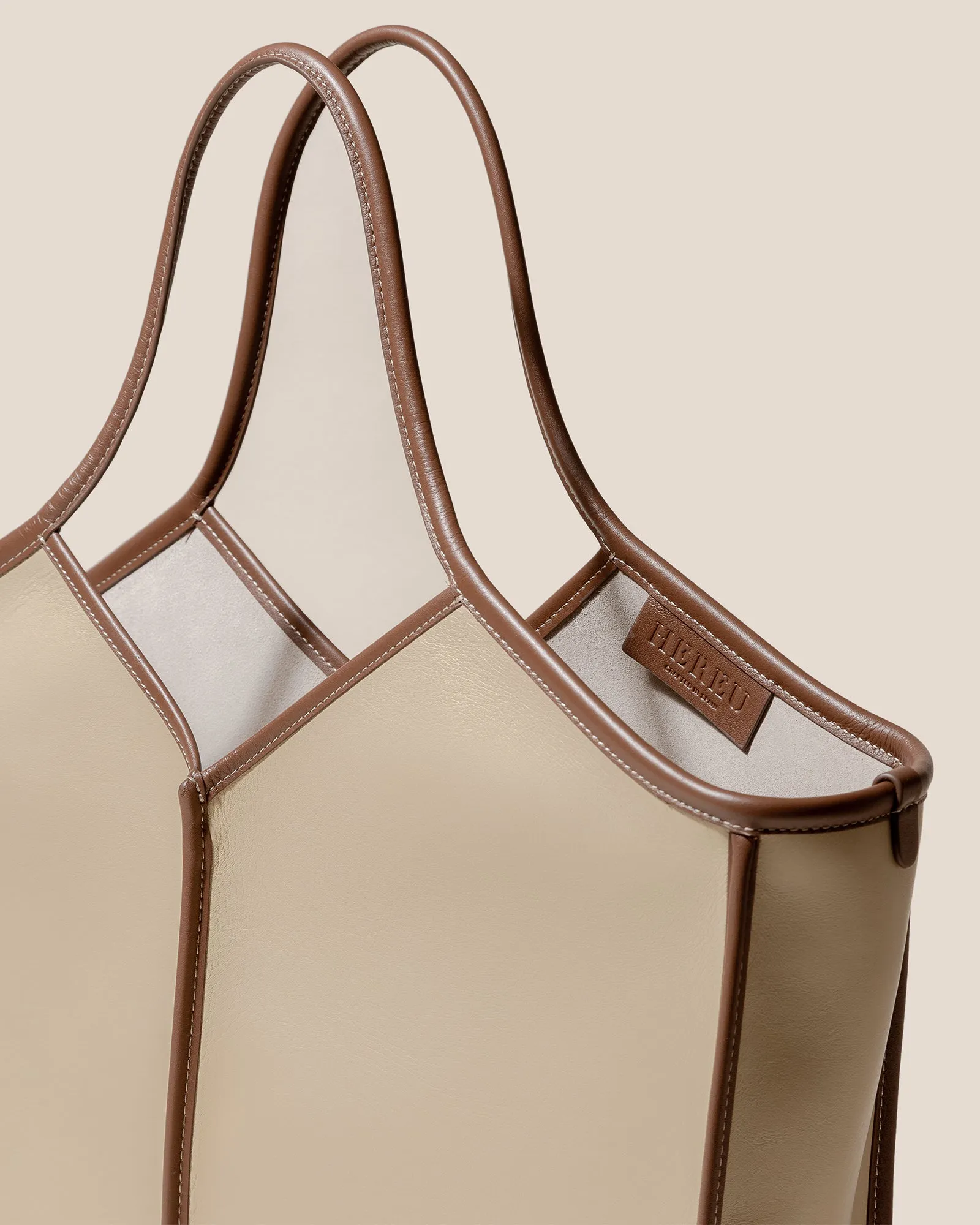 CALELLA SQUARED MEDIUM LEATHER - Leather-trimmed Tote Bag sold by Hereu Studio product image thumbnail 2