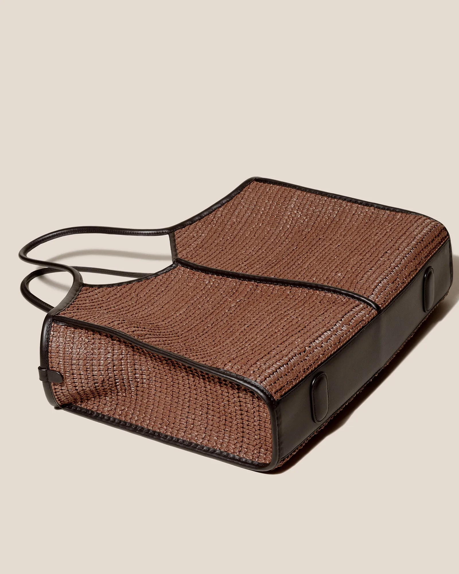 CALELLA SQUARED MEDIUM RAFFIA - Leather-trimmed Tote Bag sold by Hereu Studio product image thumbnail 3