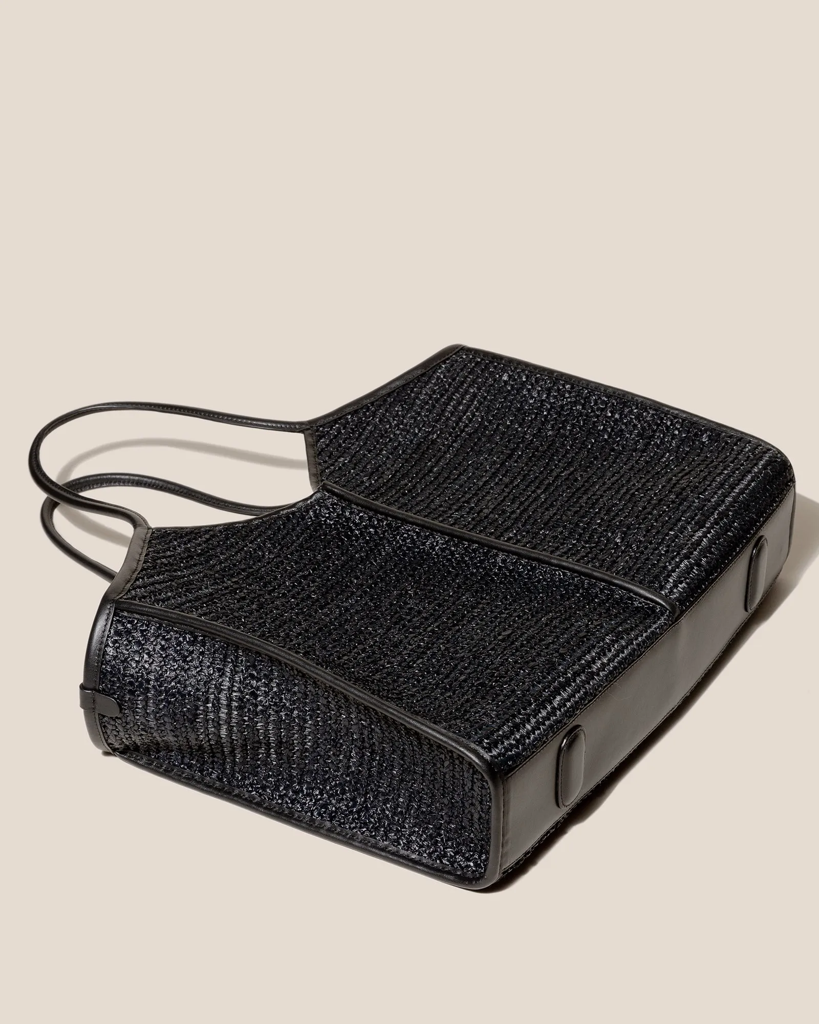 CALELLA SQUARED MEDIUM RAFFIA - Leather-trimmed Tote Bag sold by Hereu Studio product image thumbnail 3