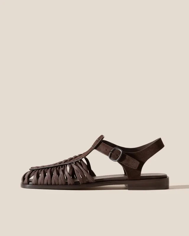 ALARO SUEDE - Men's Square-Toe T-bar Sandal made by Hereu Studio