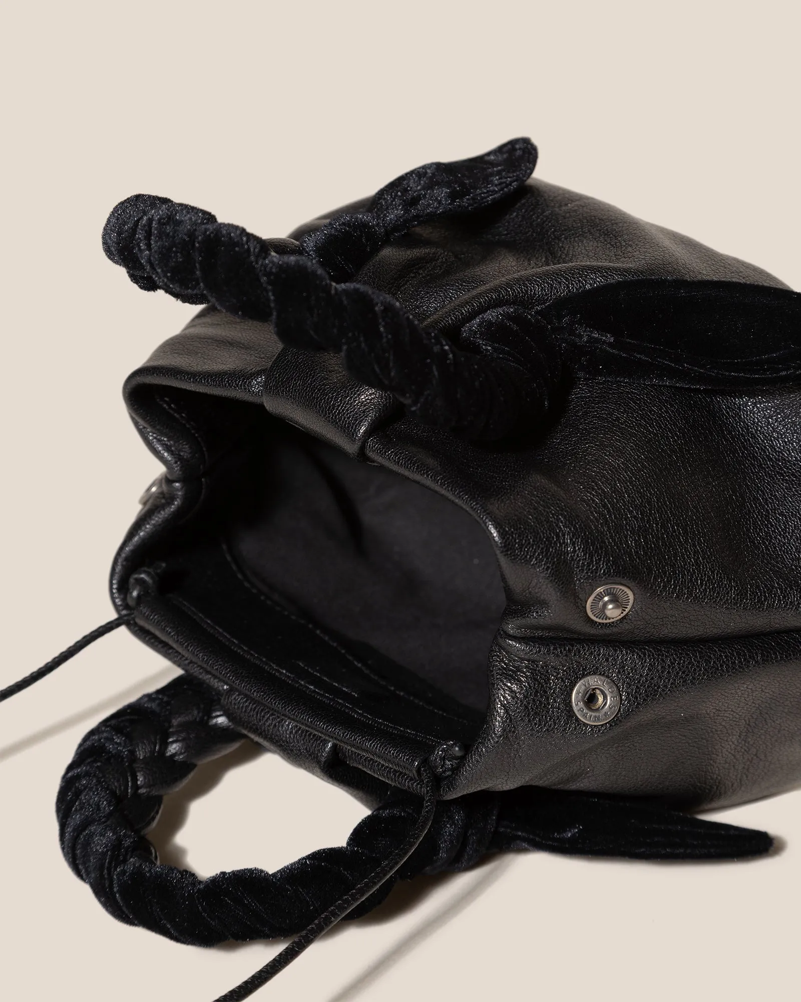 BOMBON VELVET FOULARD - Plaited-handle Leather Handbag sold by Hereu Studio product image thumbnail 3