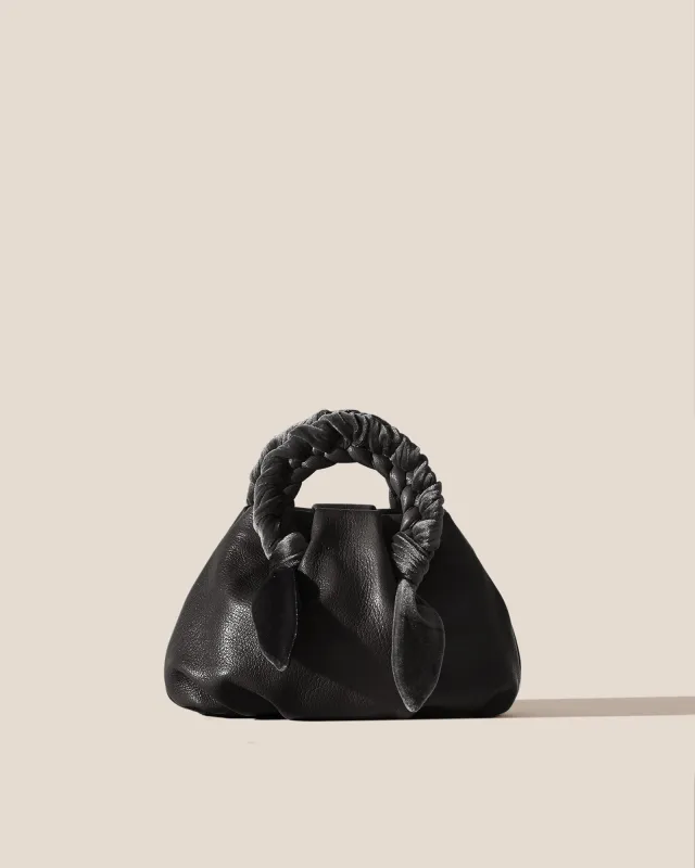 BOMBON VELVET FOULARD - Plaited-handle Leather Handbag sold by Hereu Studio