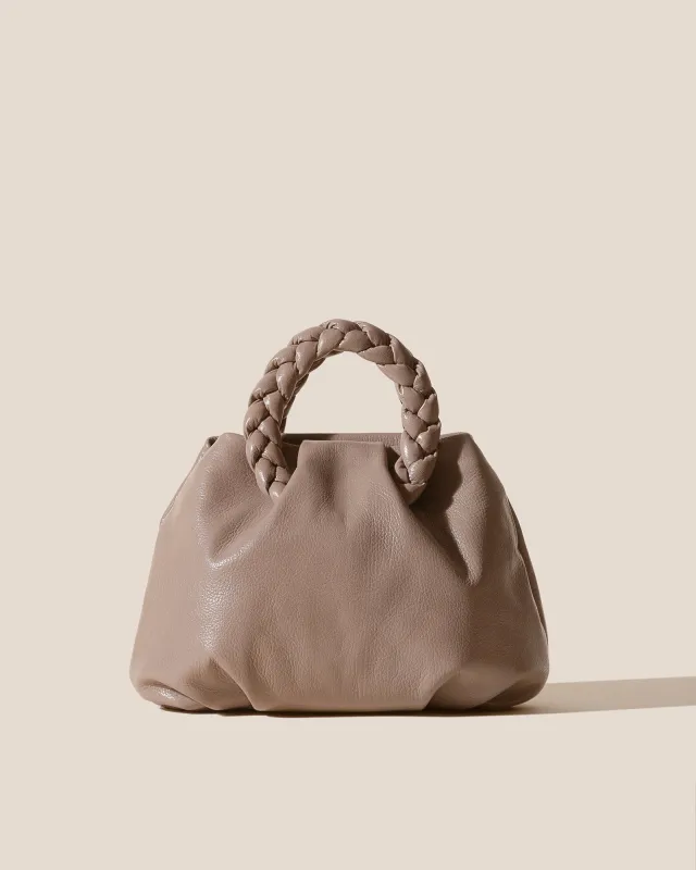 BOMBON M SUPPLE SHINY - Medium Plaited-handle Leather Handbag sold by Hereu Studio