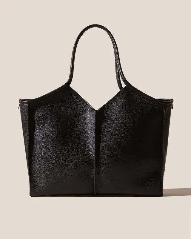 CALELLA SQUARED MEDIUM GRAINY - Leather-trimmed Tote Bag sold by Hereu Studio