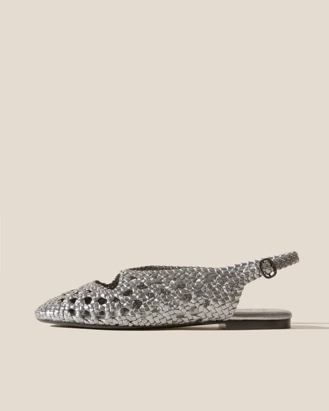 EMPURIA METALLIC - Woven Slingback Sandal sold by Hereu Studio