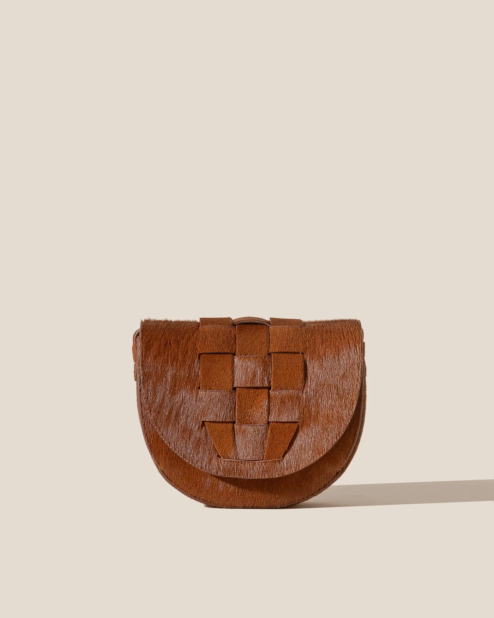 SINIA CALF HAIR - Satchel Interwoven Front Detail Bag sold by Hereu Studio