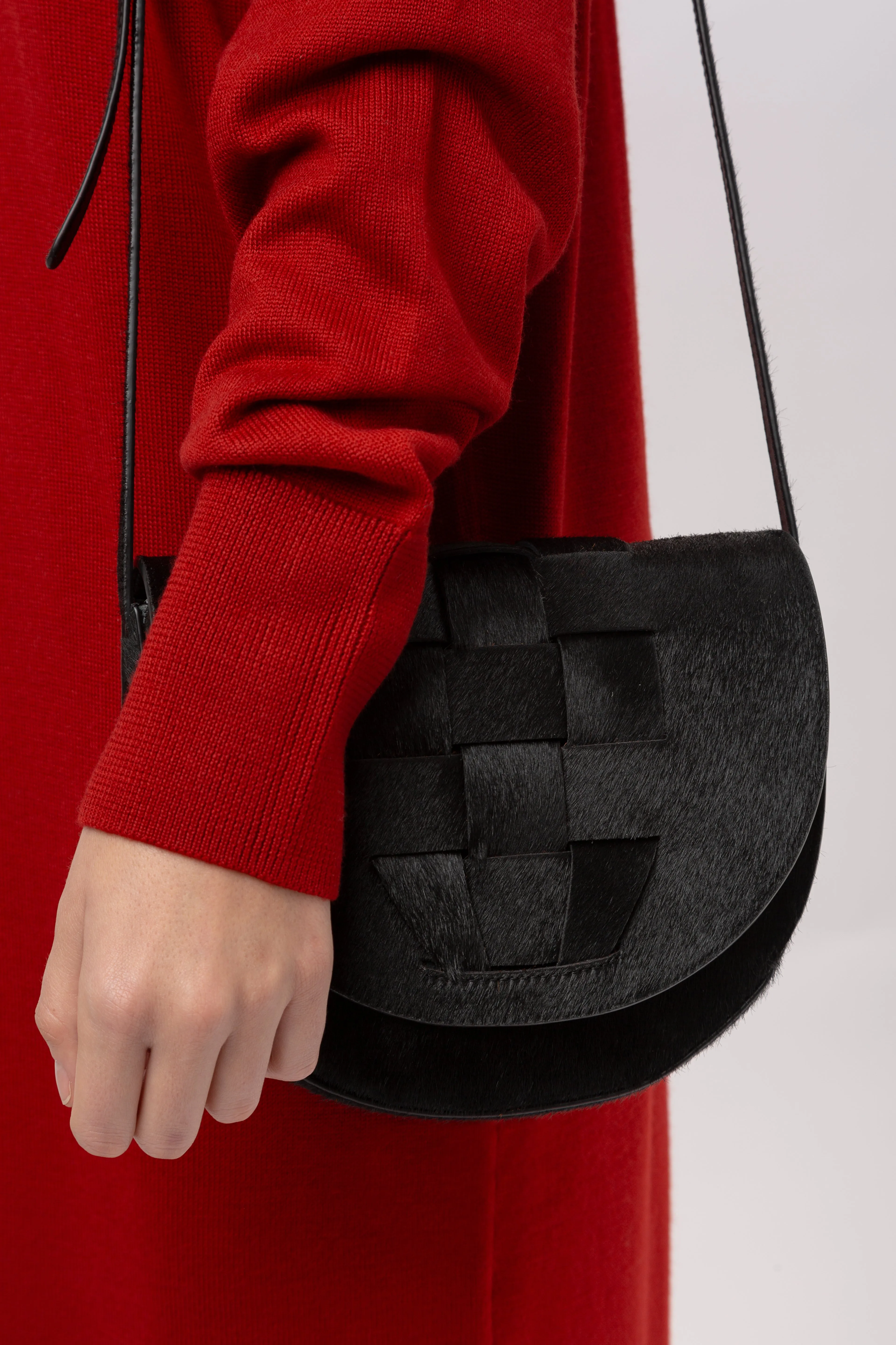 SINIA CALF HAIR - Satchel Interwoven Front Detail Bag sold by Hereu Studio product image thumbnail 5