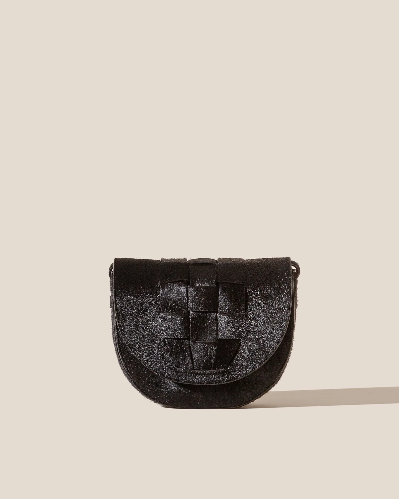 SINIA CALF HAIR - Satchel Interwoven Front Detail Bag sold by Hereu Studio