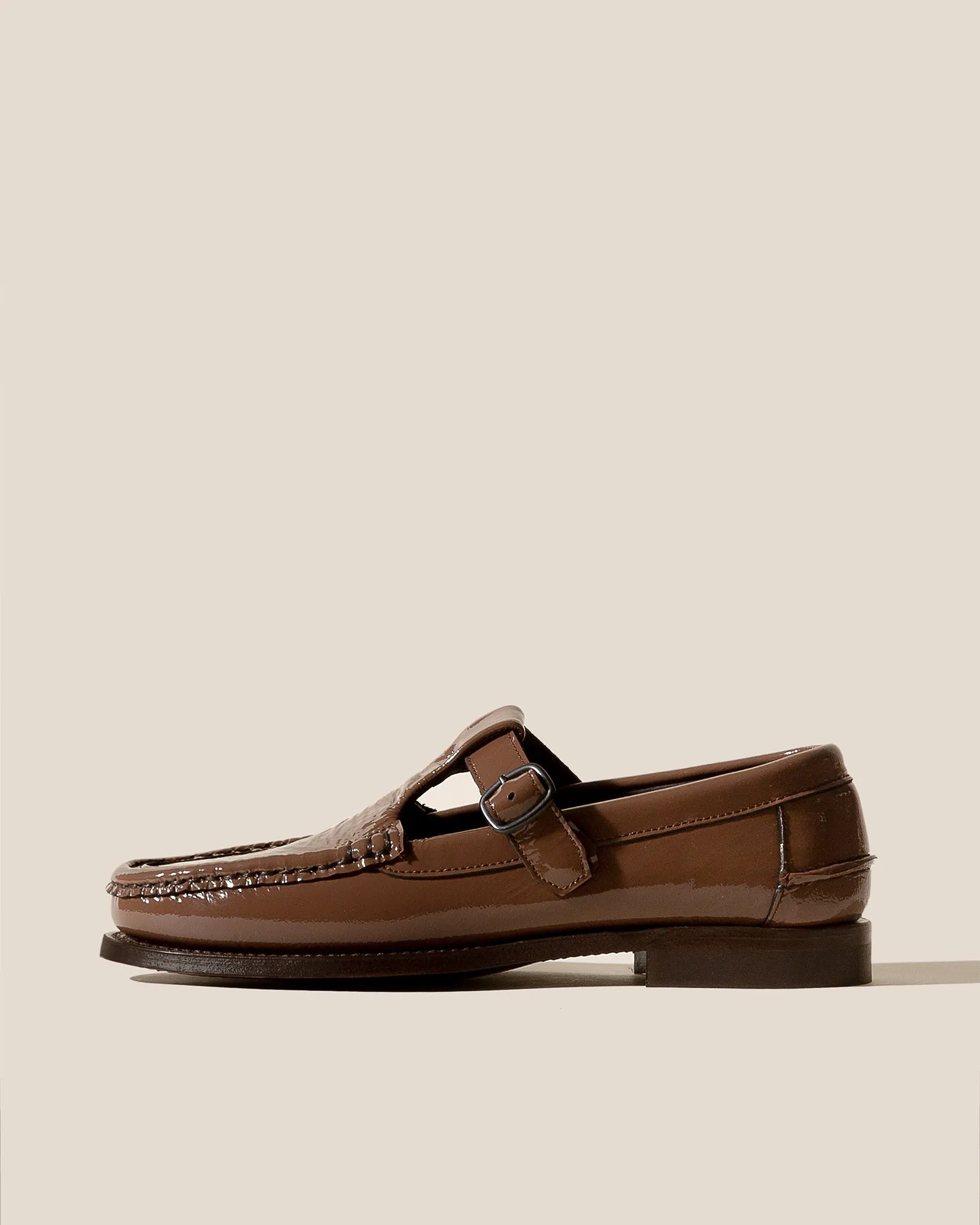 ALBER CRINKLED GLOSSY - T-bar Loafer sold by Hereu Studio