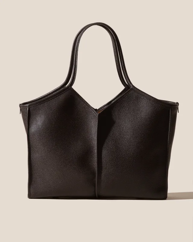 CALELLA SQUARED MEDIUM GRAINY - Leather-trimmed Tote Bag sold by Hereu Studio