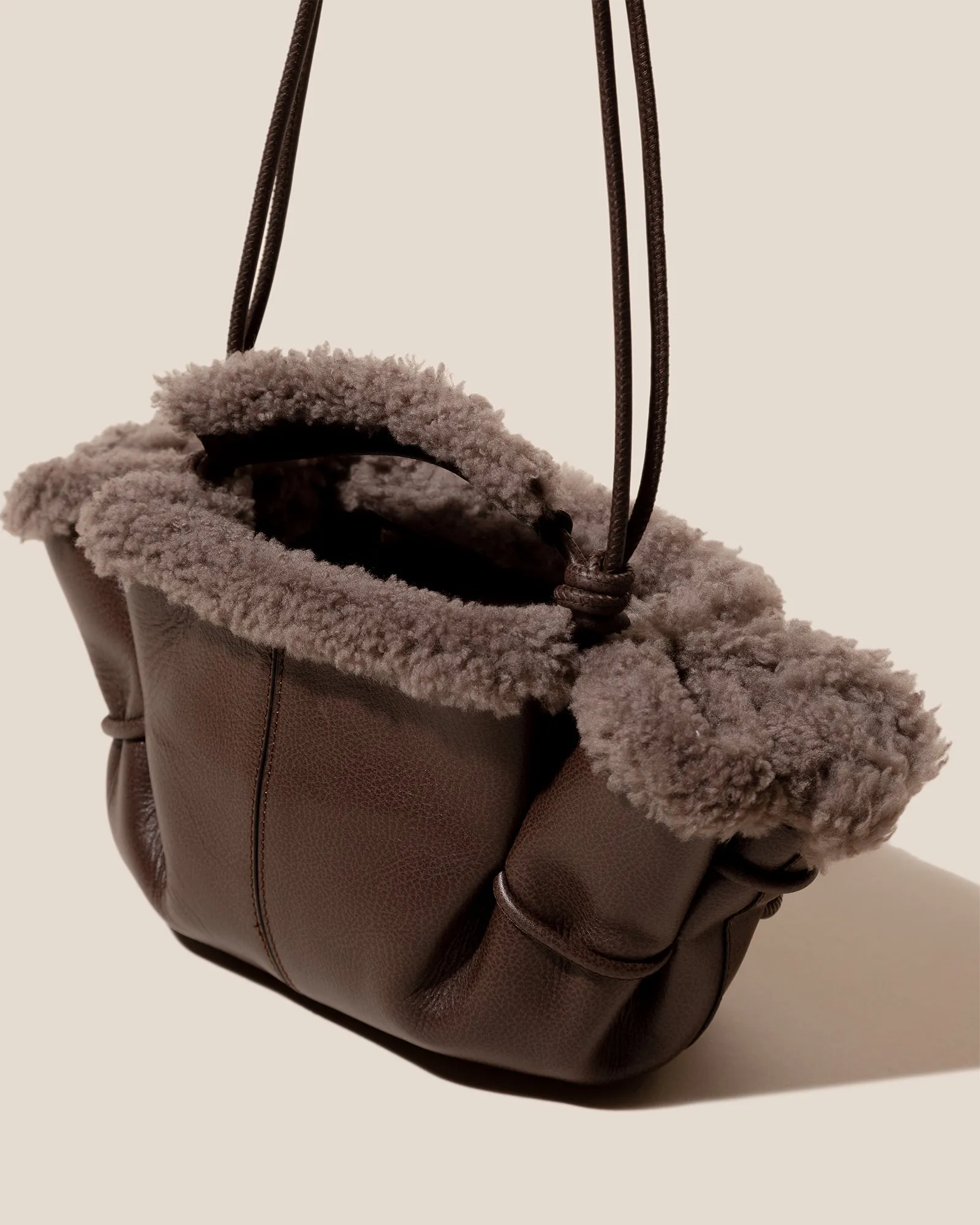 ARTA MINI CURLY SHEARLING TRIMS - Pleated Crossbody Bag sold by Hereu Studio product image thumbnail 2