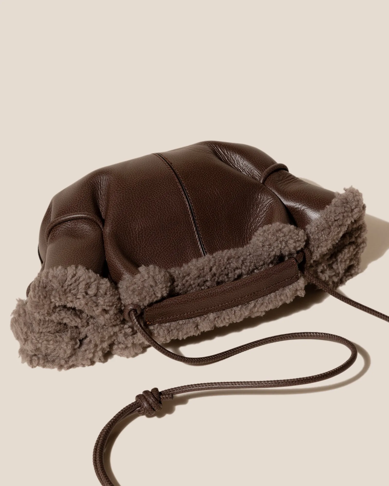 ARTA MINI CURLY SHEARLING TRIMS - Pleated Crossbody Bag sold by Hereu Studio product image thumbnail 3