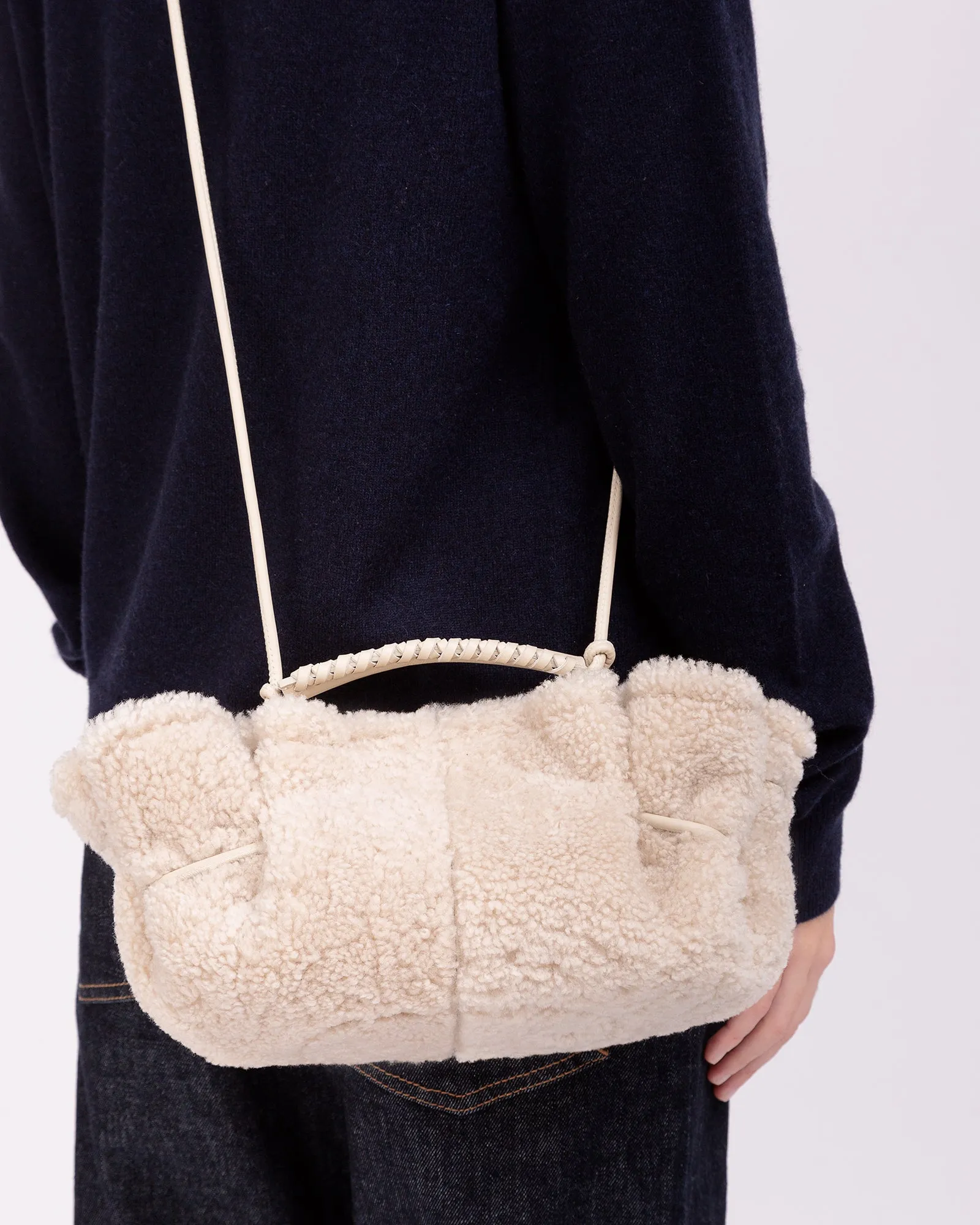 ARTA MINI CURLY SHEARLING - Pleated Crossbody Bag sold by Hereu Studio product image thumbnail 5