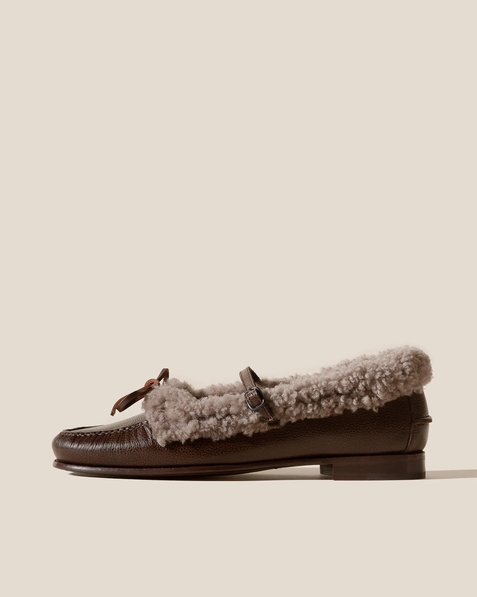 LOREA CURLY SHEARLING TRIMS - Mary Jane Loafer sold by Hereu Studio