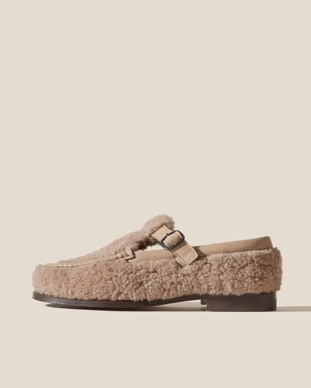 ALBER CURLY SHEARLING - T-bar Loafer sold by Hereu Studio