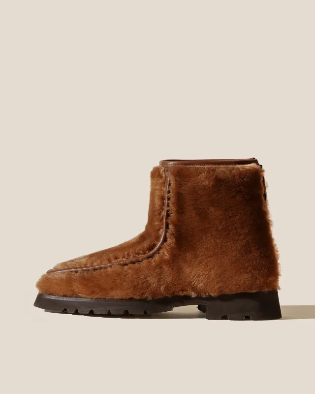 ARMENTA LOW ZIPPED - Shearling Low-calf Back Zip Boot sold by Hereu Studio