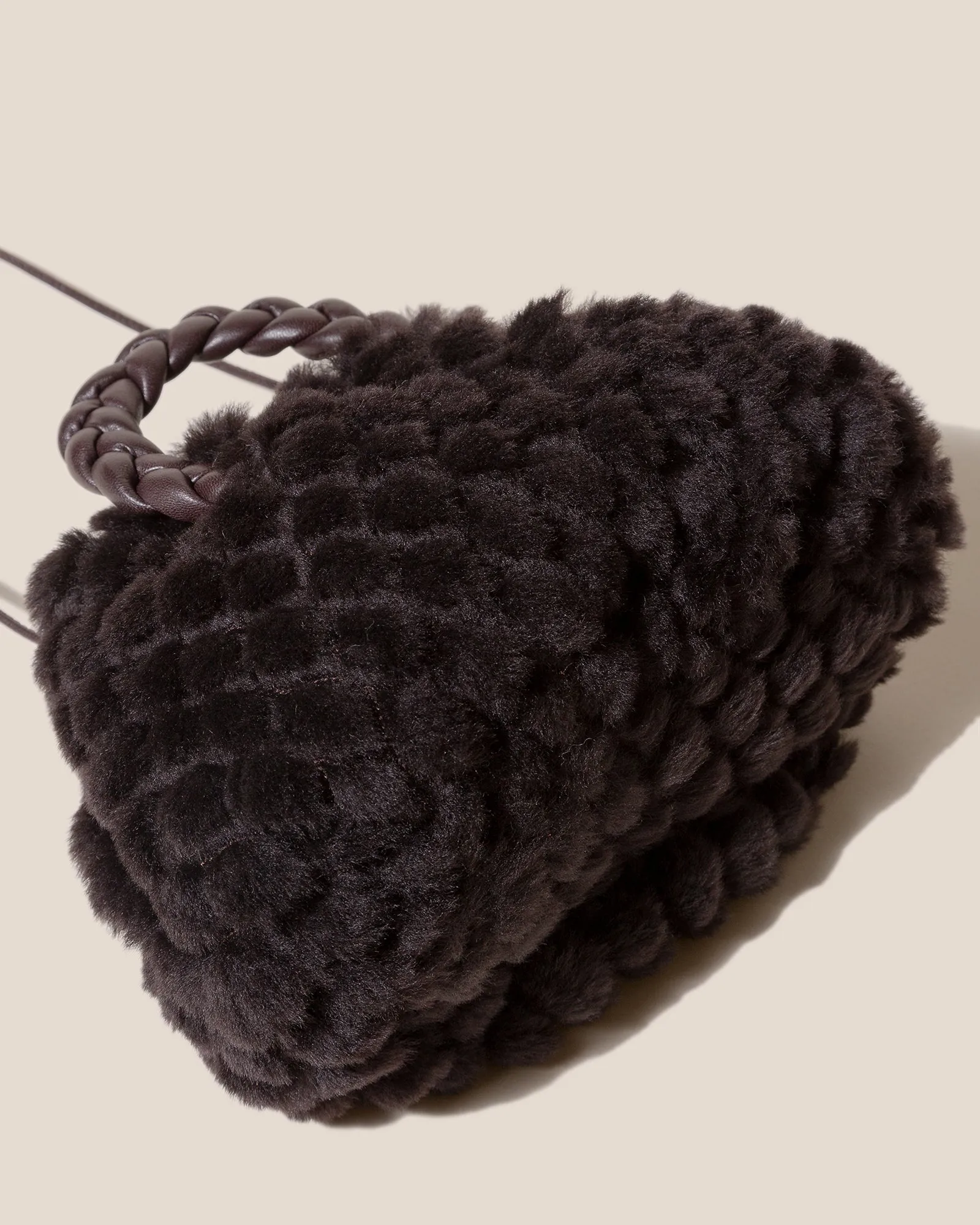 BOMBON QUILTED SHEARLING - Plaited-handle Shearling Handbag sold by Hereu Studio product image thumbnail 4