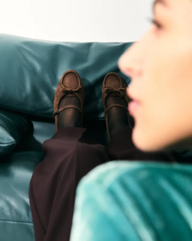 ROSES NUBUCK - Bound Moccasin Mary Jane sold by Hereu Studio