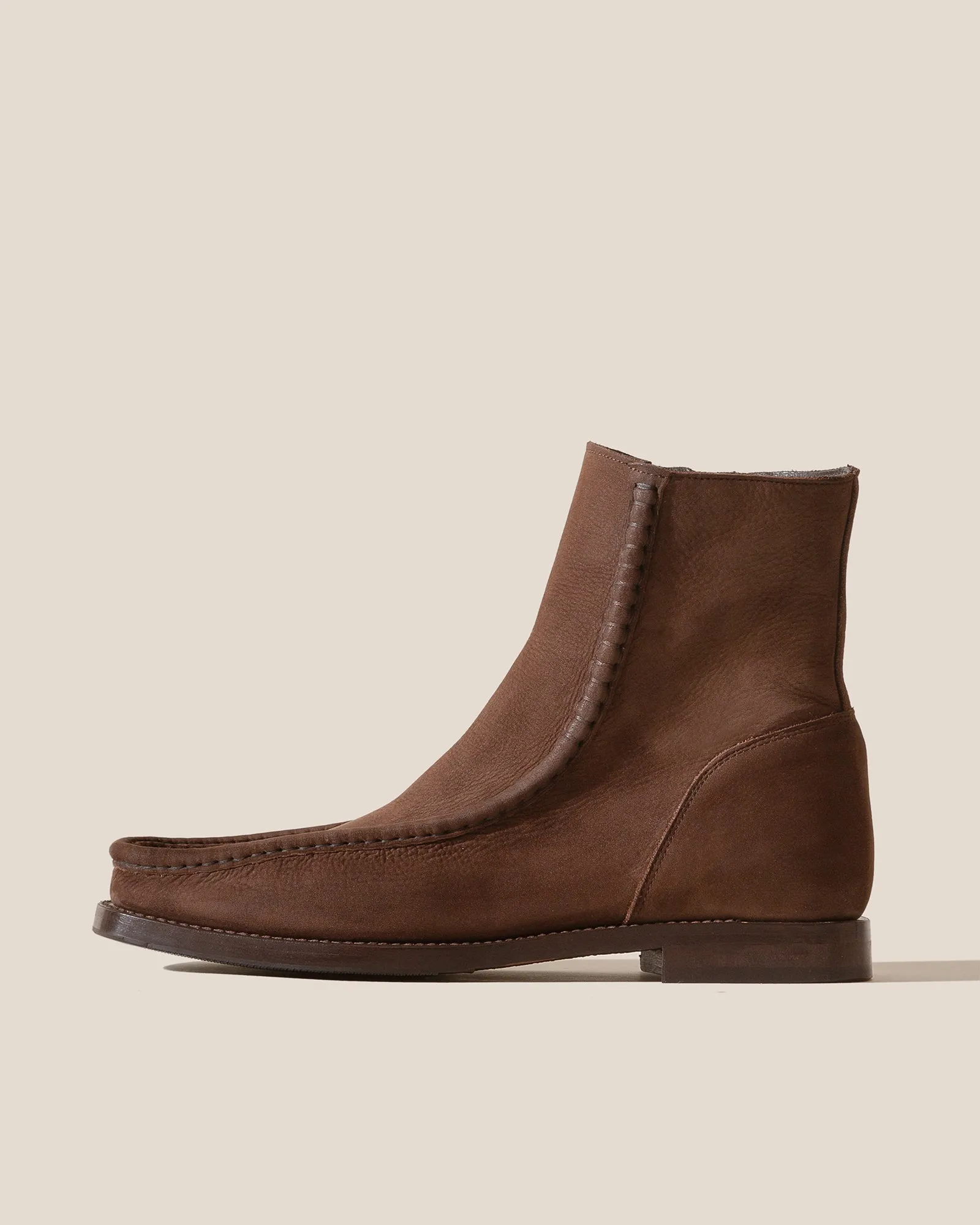 RIERA BORDON NUBUCK - Moc Toe Low-calf Boot sold by Hereu Studio