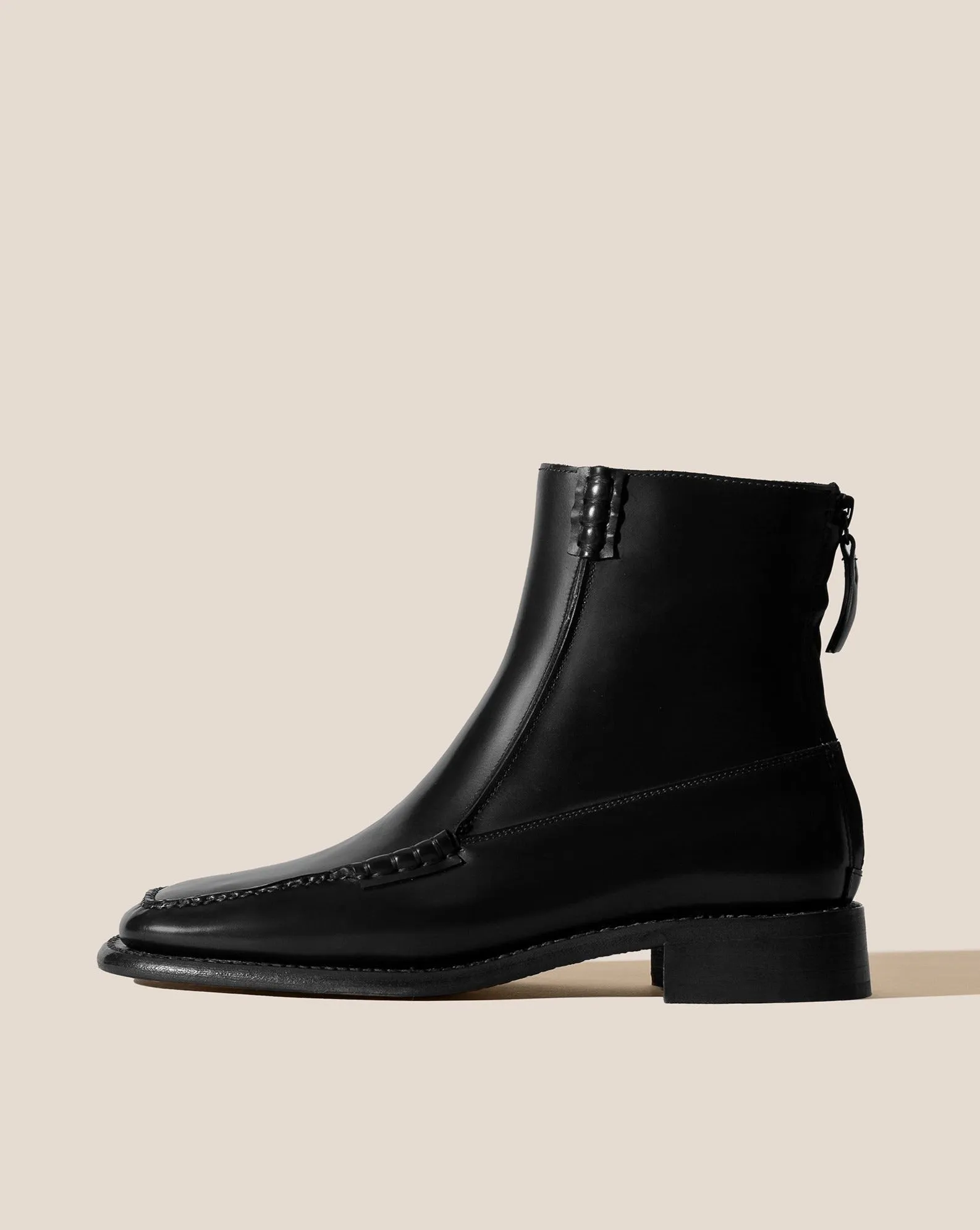 QUADRA - Square-Toe Back Zip Boot sold by Hereu Studio