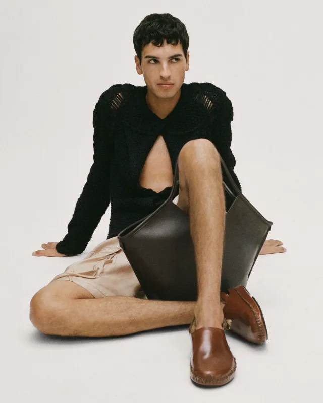 CARGOL SHEARLING - Men's Whipstitched Slingback Clog sold by Hereu Studio