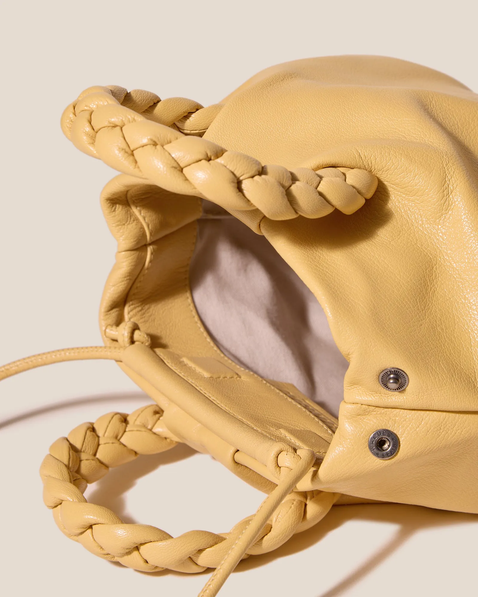 BOMBON M SUPPLE SHINY - Medium Plaited-handle Leather Handbag sold by Hereu Studio product image thumbnail 3