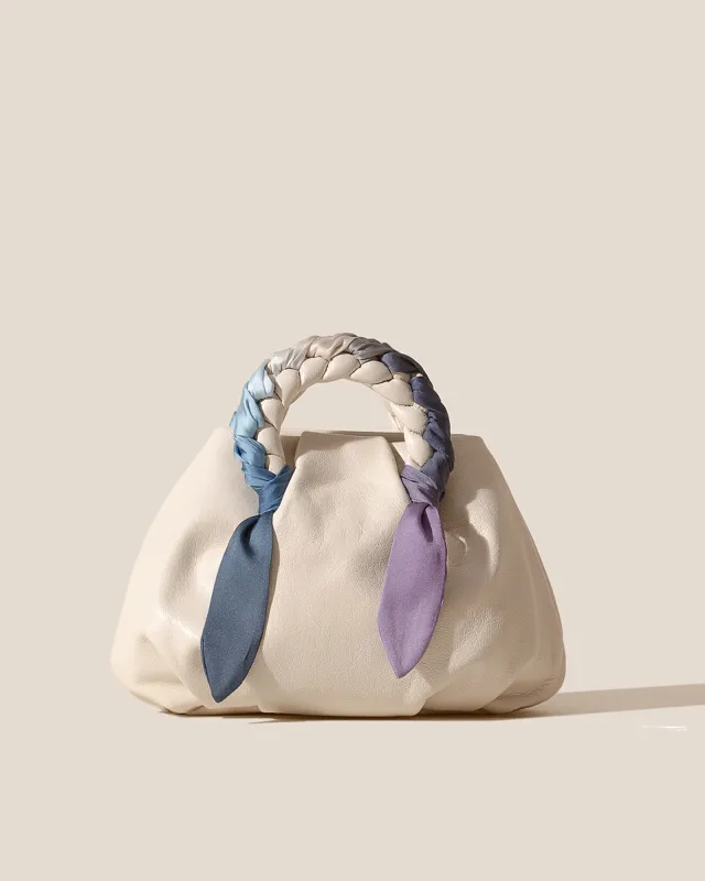 BOMBON M FOULARD - Medium Plaited-handle Leather Handbag sold by Hereu Studio
