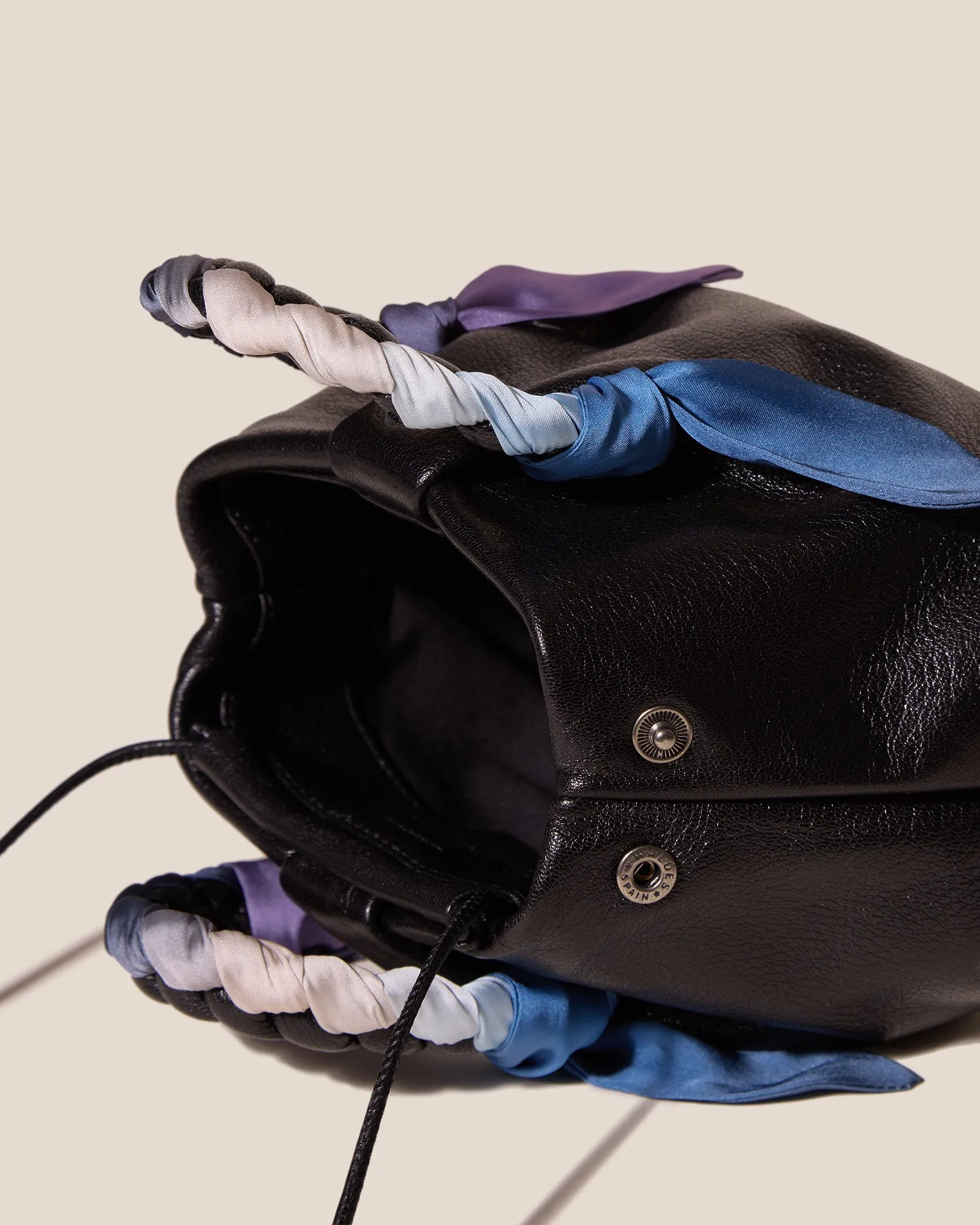 BOMBON FOULARD - Plaited-handle Leather Handbag sold by Hereu Studio product image thumbnail 3