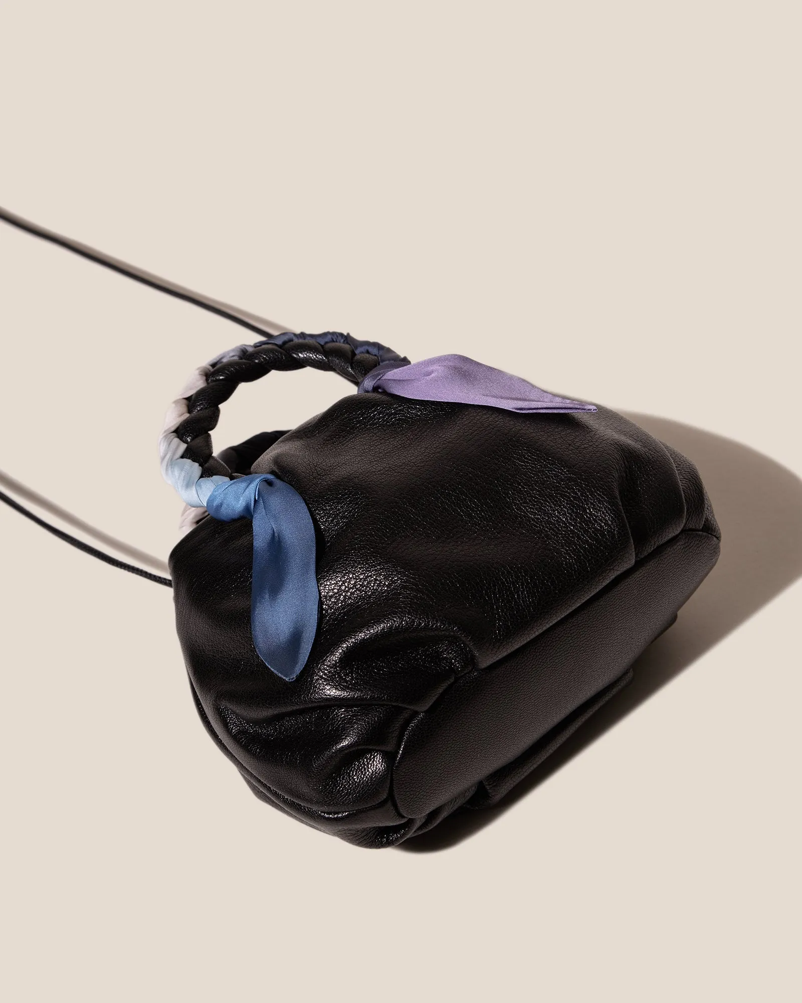 BOMBON FOULARD - Plaited-handle Leather Handbag sold by Hereu Studio product image thumbnail 4