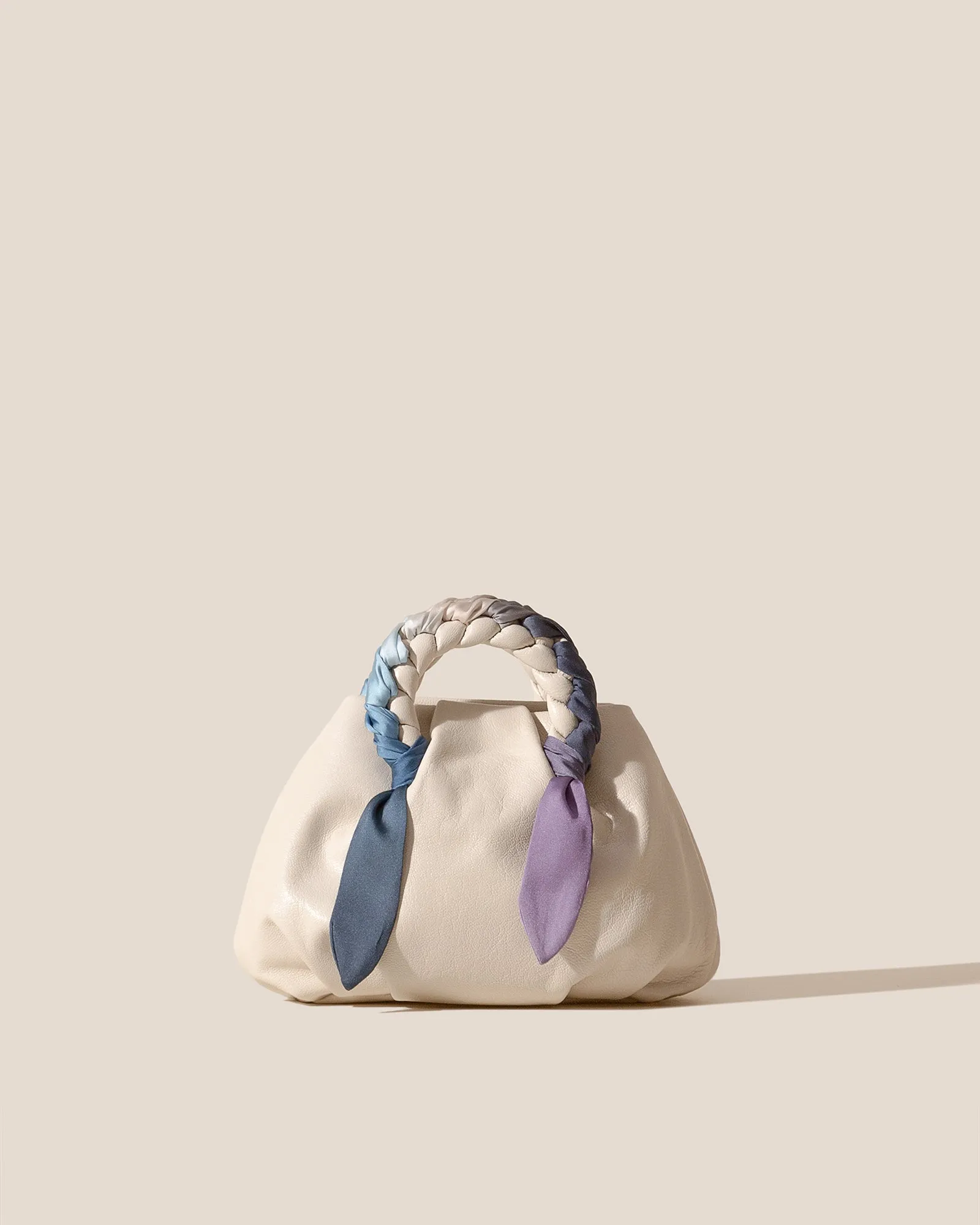 BOMBON FOULARD - Plaited-handle Leather Handbag sold by Hereu Studio