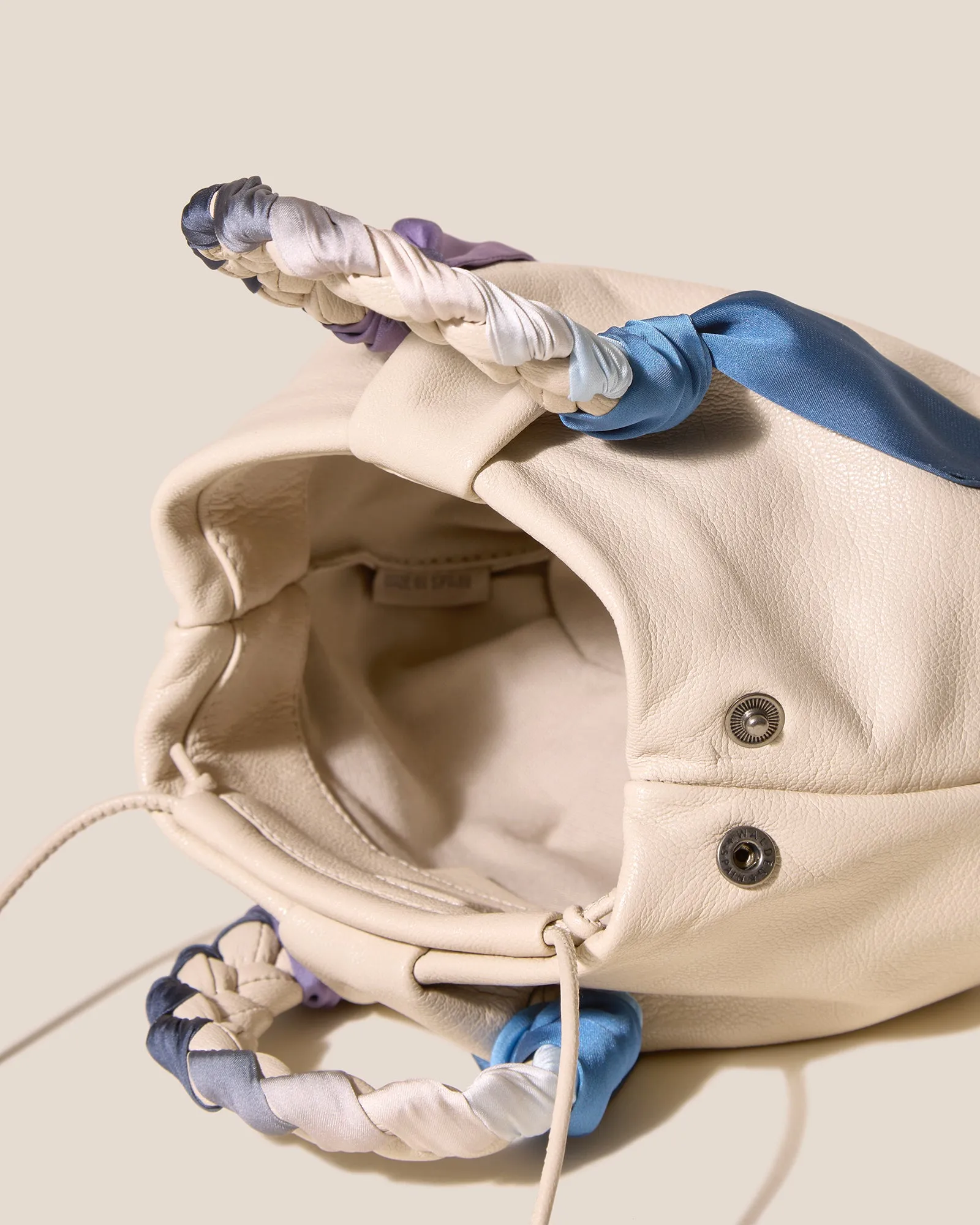 BOMBON FOULARD - Plaited-handle Leather Handbag sold by Hereu Studio product image thumbnail 3