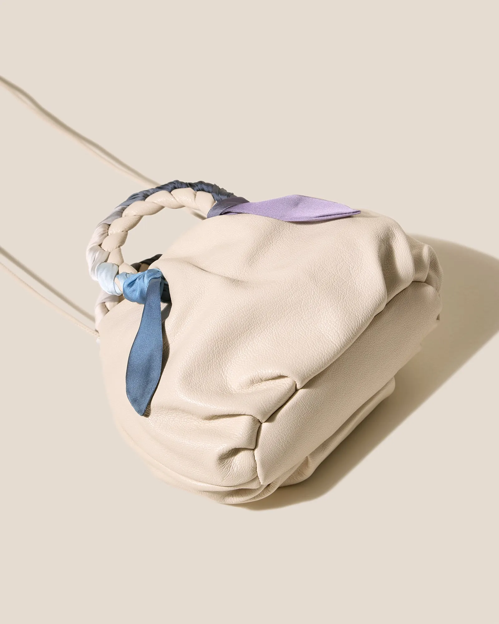 BOMBON FOULARD - Plaited-handle Leather Handbag sold by Hereu Studio product image thumbnail 4