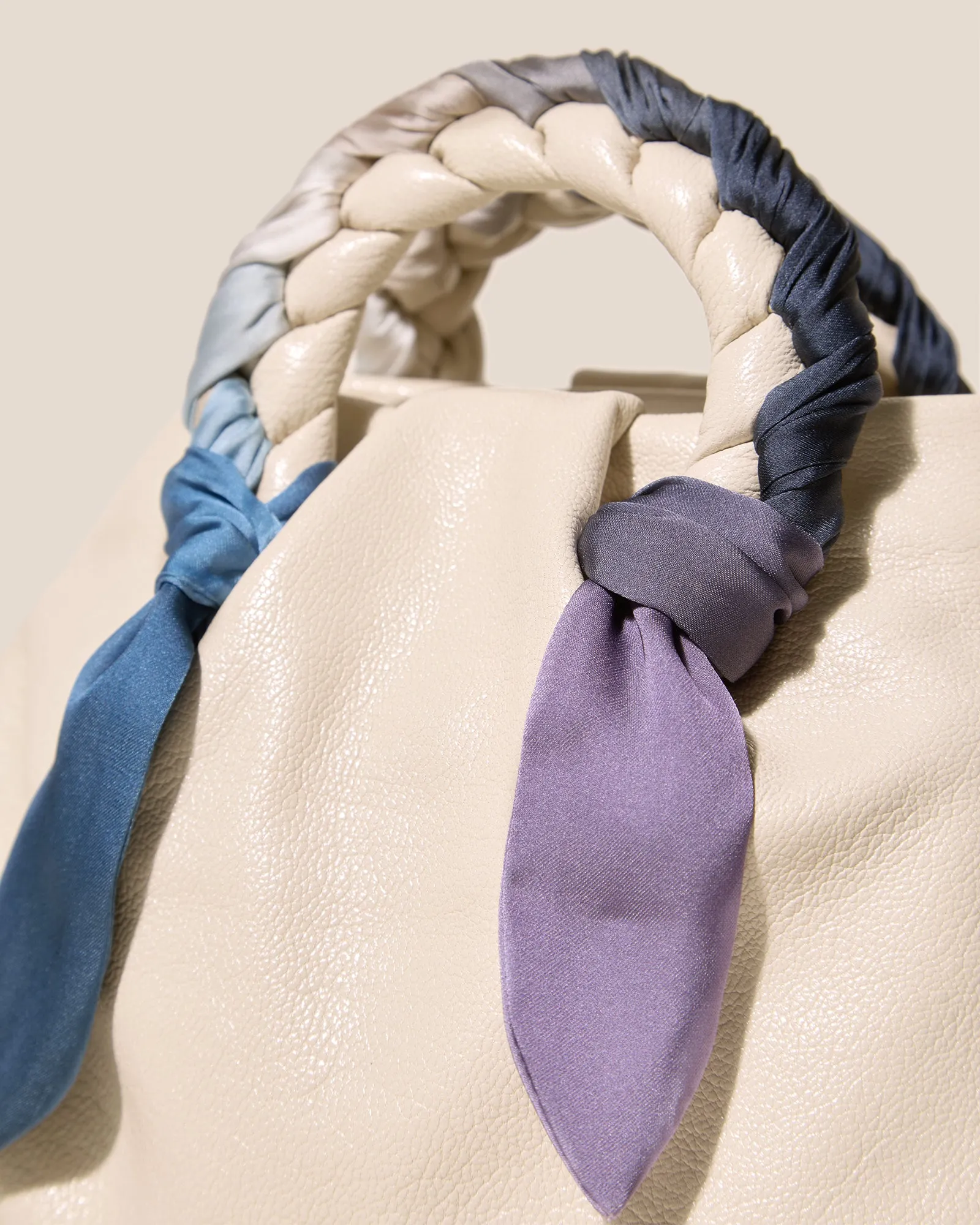 BOMBON FOULARD - Plaited-handle Leather Handbag sold by Hereu Studio product image thumbnail 2
