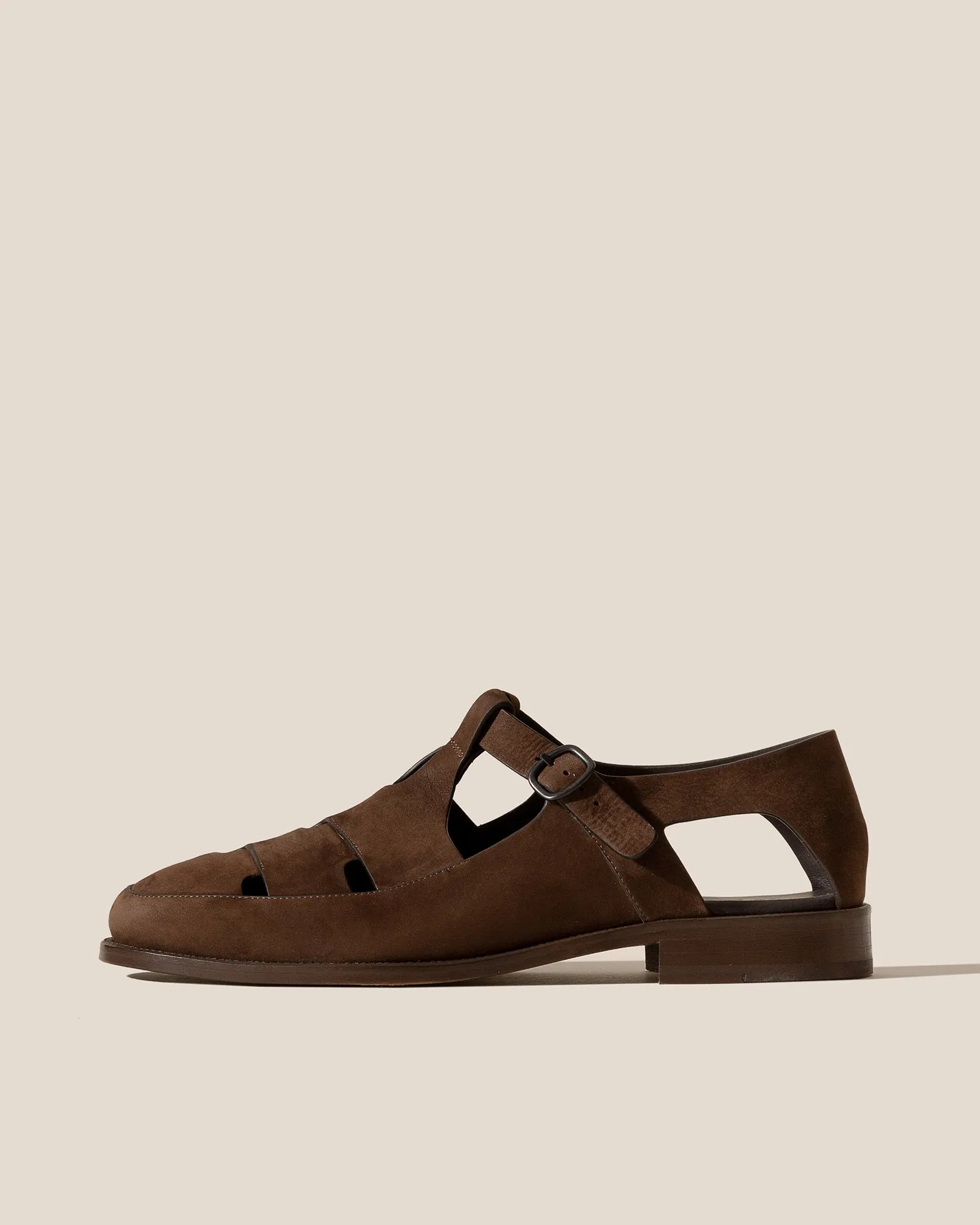 BESSO NUBUCK - Men's Woven T-bar Sandal sold by Hereu Studio