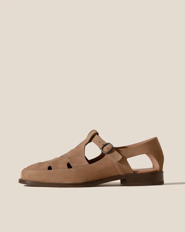 BESSO NUBUCK - Men's Woven T-bar Sandal made by Hereu Studio