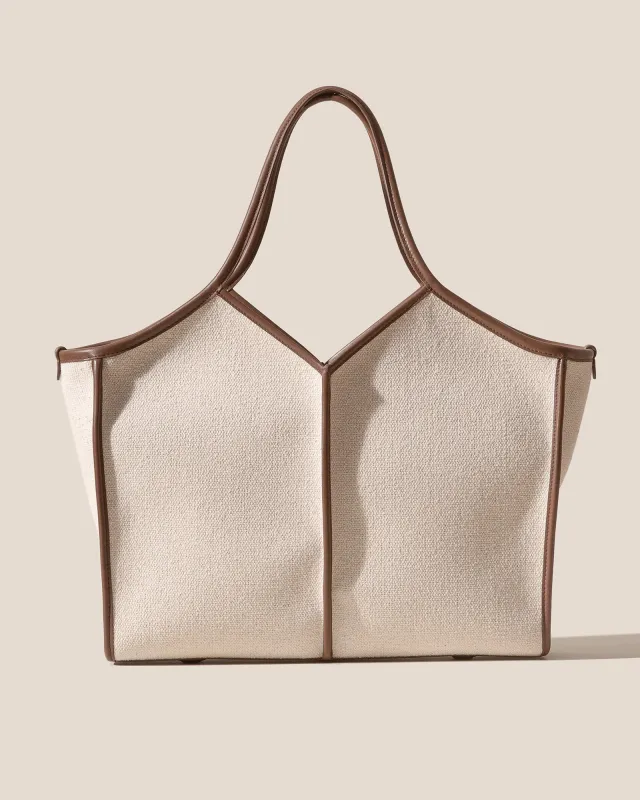 CALELLA SQUARED MEDIUM CANVAS - Leather-trimmed Tote Bag sold by Hereu Studio