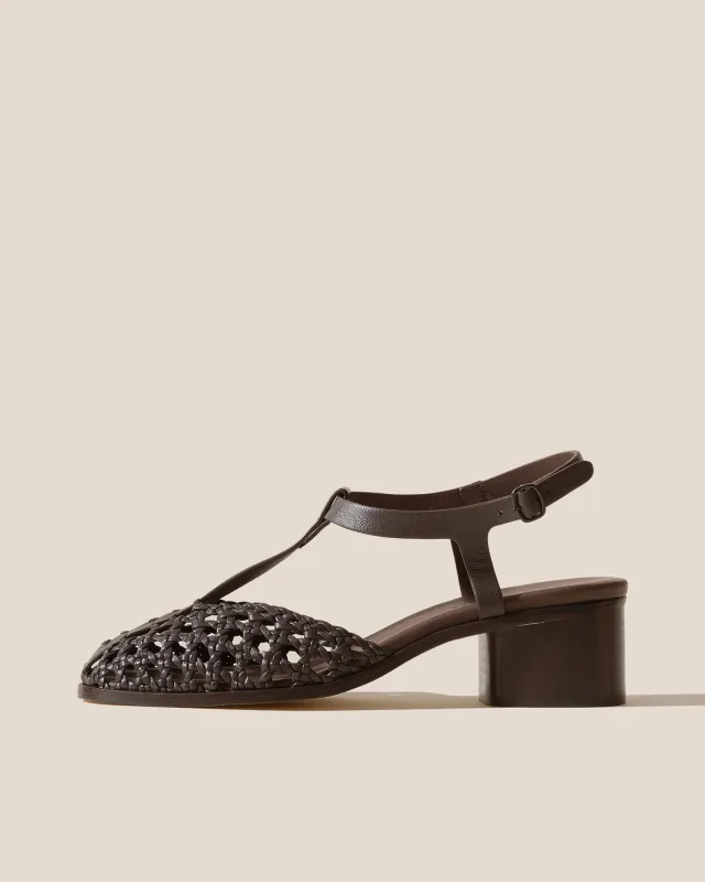 GABIA - Heeled Woven T-bar Sandal made by Hereu Studio
