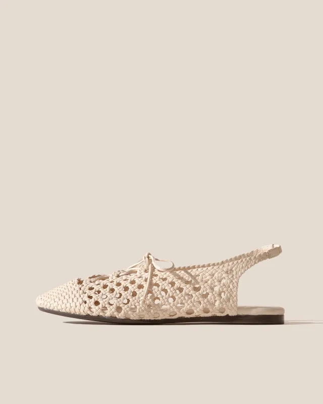 SARDANA - Lace-up Woven Slingback Pump made by Hereu Studio