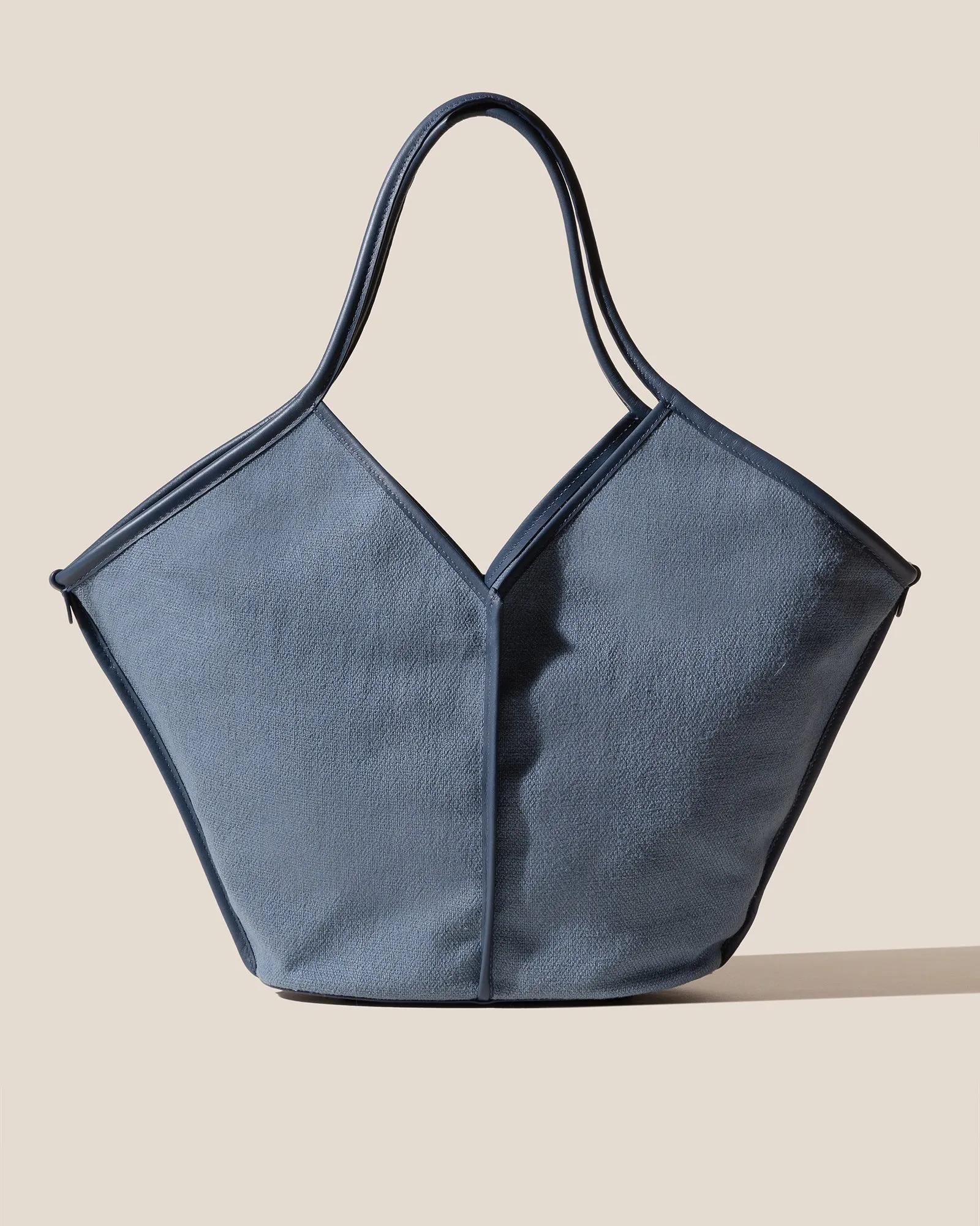 CALELLA SOFT LINEN - Leather-trimmed Tote Bag sold by Hereu Studio