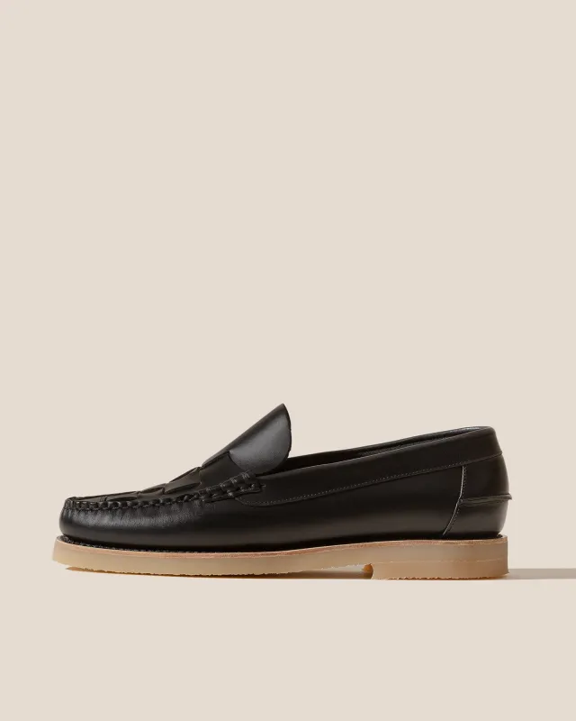 NOMBELA RUBBER VEG TAN - Men's Interwoven Detail Slip-On Loafer made by Hereu Studio
