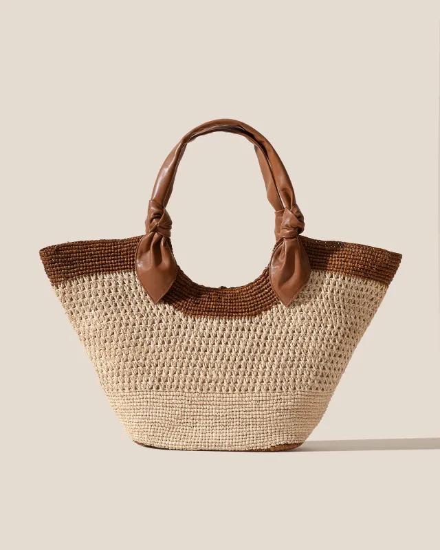 FONOL BICOLOUR - Crocheted Raffia Basket made by Hereu Studio