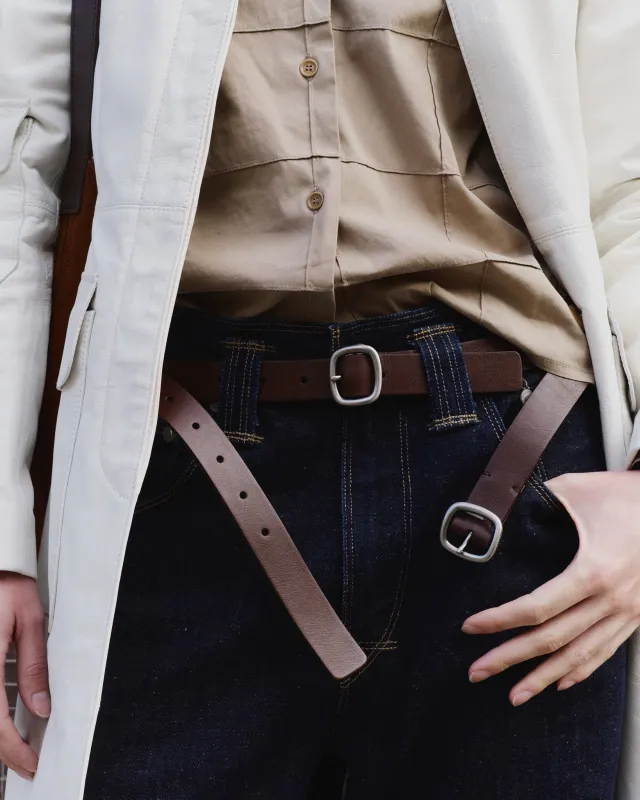 DOBLEC - Deconstructed Double Buckle Belt made by Hereu Studio