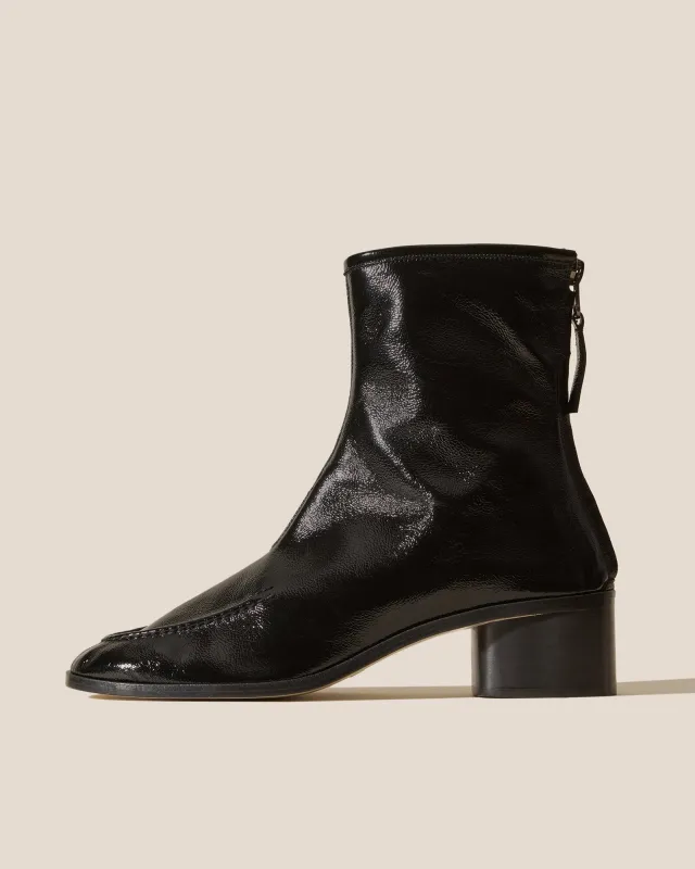 JULIOL BOOT CRINKLED GLOSSY HEELED - Soft Low-Calf Boot made by Hereu Studio