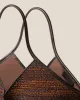 CALELLA RAFFIA BICOLOUR - Leather-trimmed Tote Bag sold by Hereu Studio
