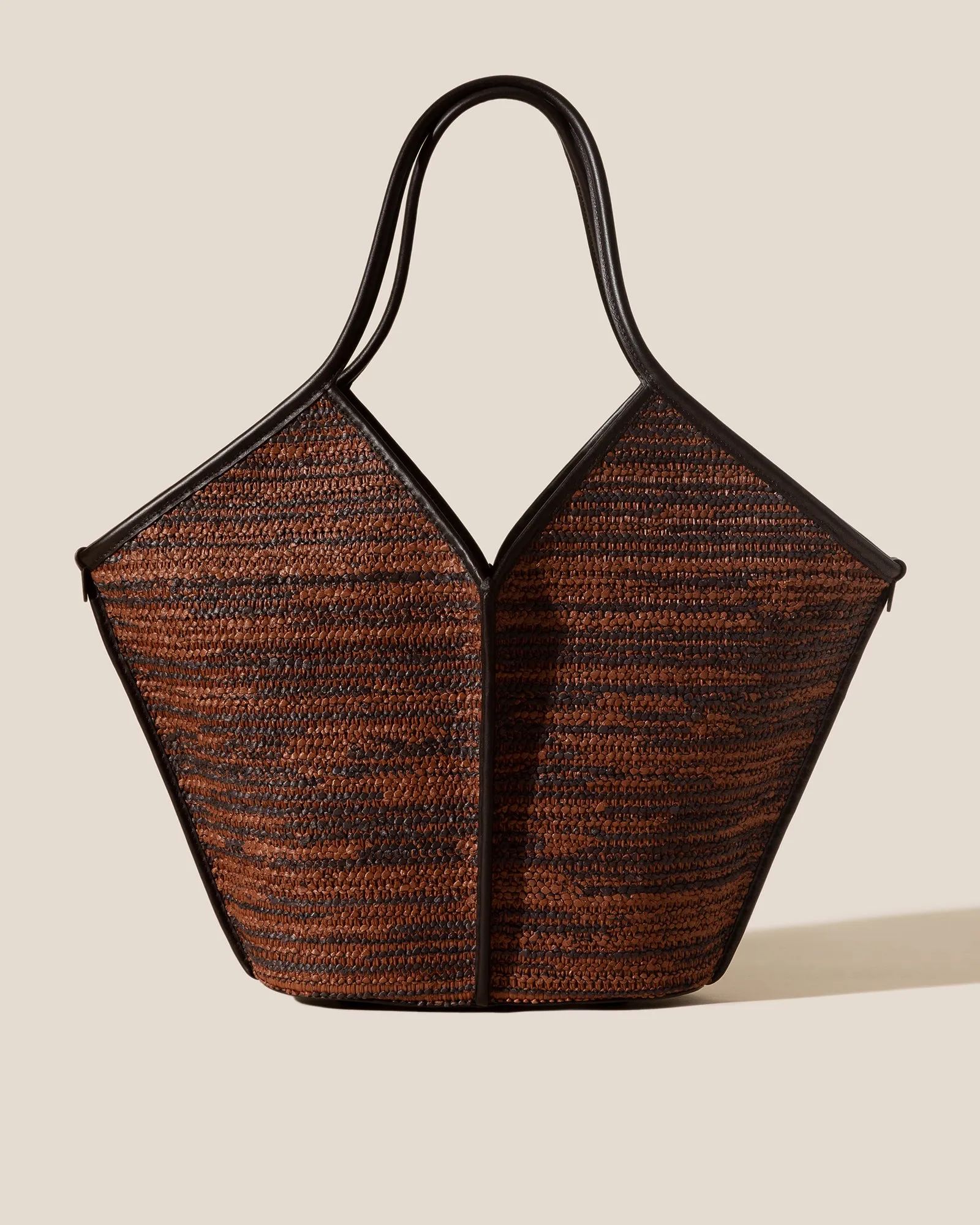 CALELLA RAFFIA BICOLOUR - Leather-trimmed Tote Bag sold by Hereu Studio