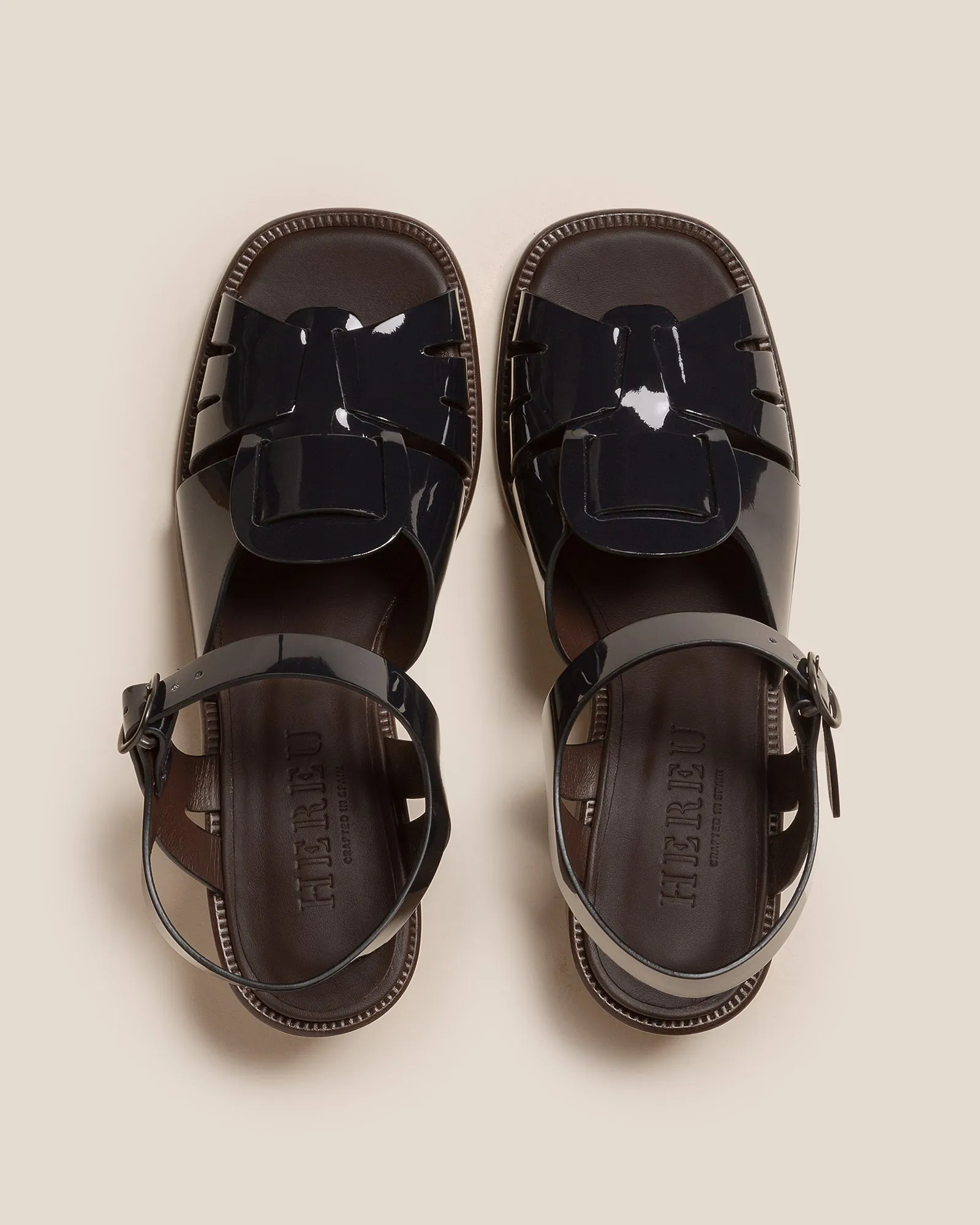 ANCORA SQUARED HEELED GLOSSY - Open-Toe Fisherman Sandal sold by Hereu Studio product image thumbnail 2