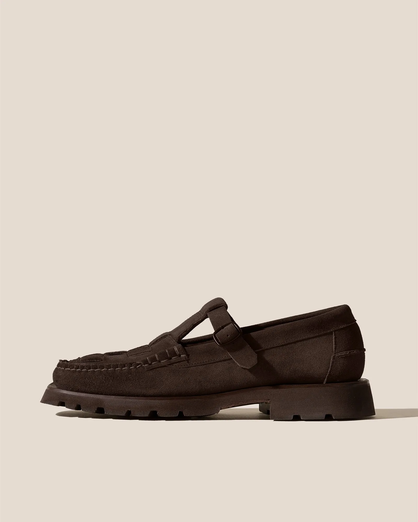 SOLLER SPORT SUEDE - Men's Tread Sole T-Bar Loafer sold by Hereu Studio