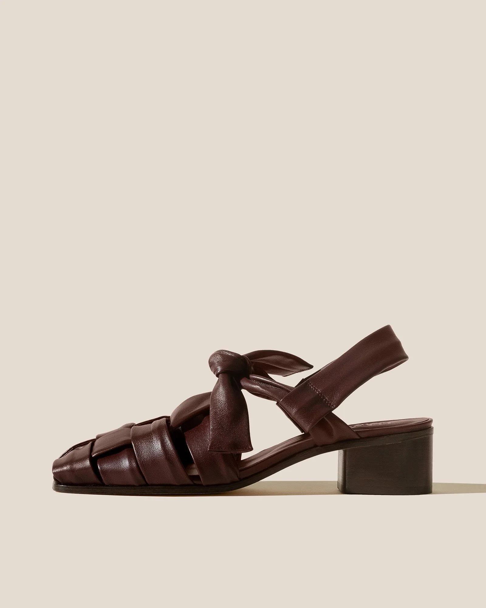 BENA HEELED - Interwoven Knotted T-bar Heeled Sandal sold by Hereu Studio