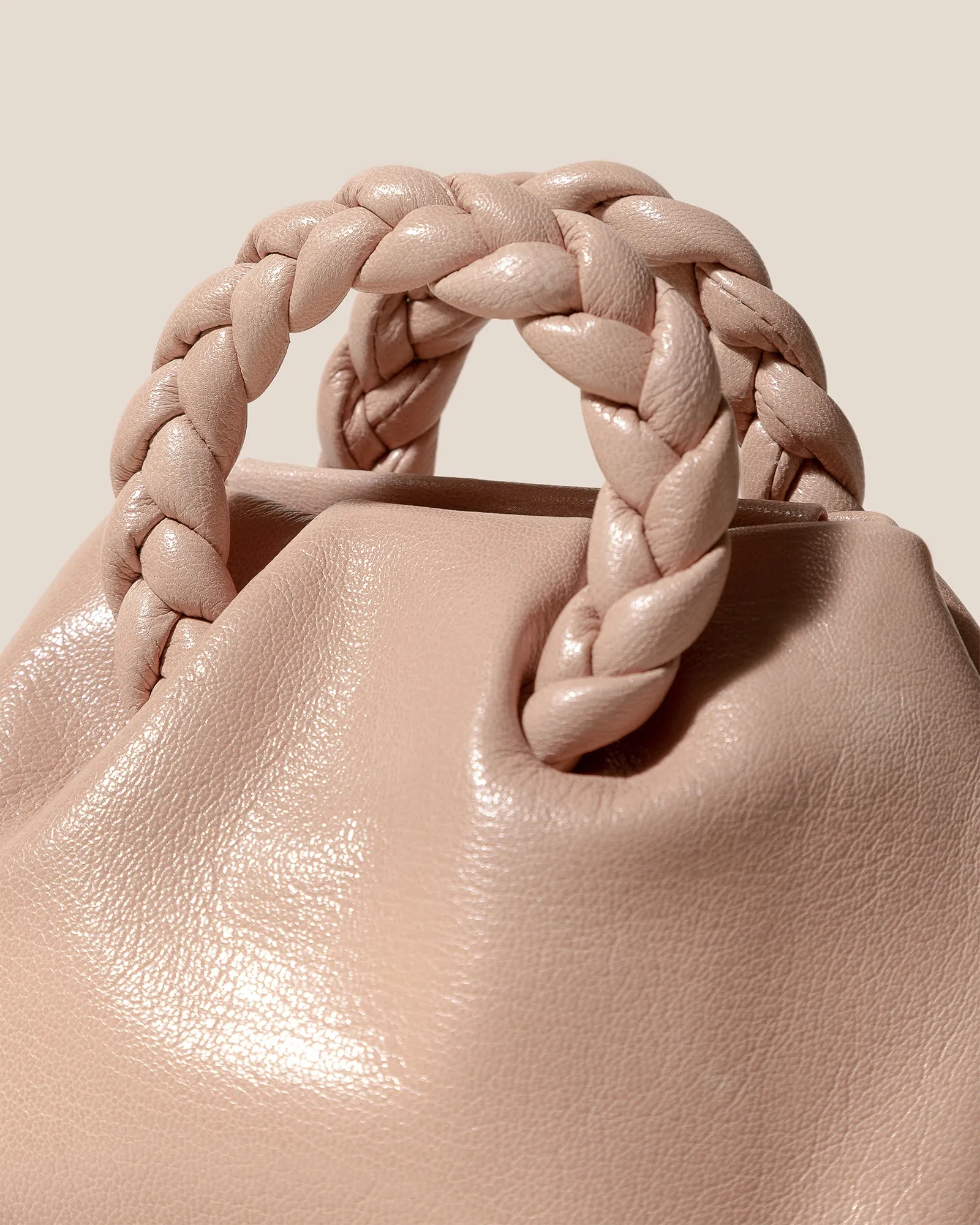 BOMBON SUPPLE SHINY - Plaited-handle Leather Crossbody Bag sold by Hereu Studio product image thumbnail 2