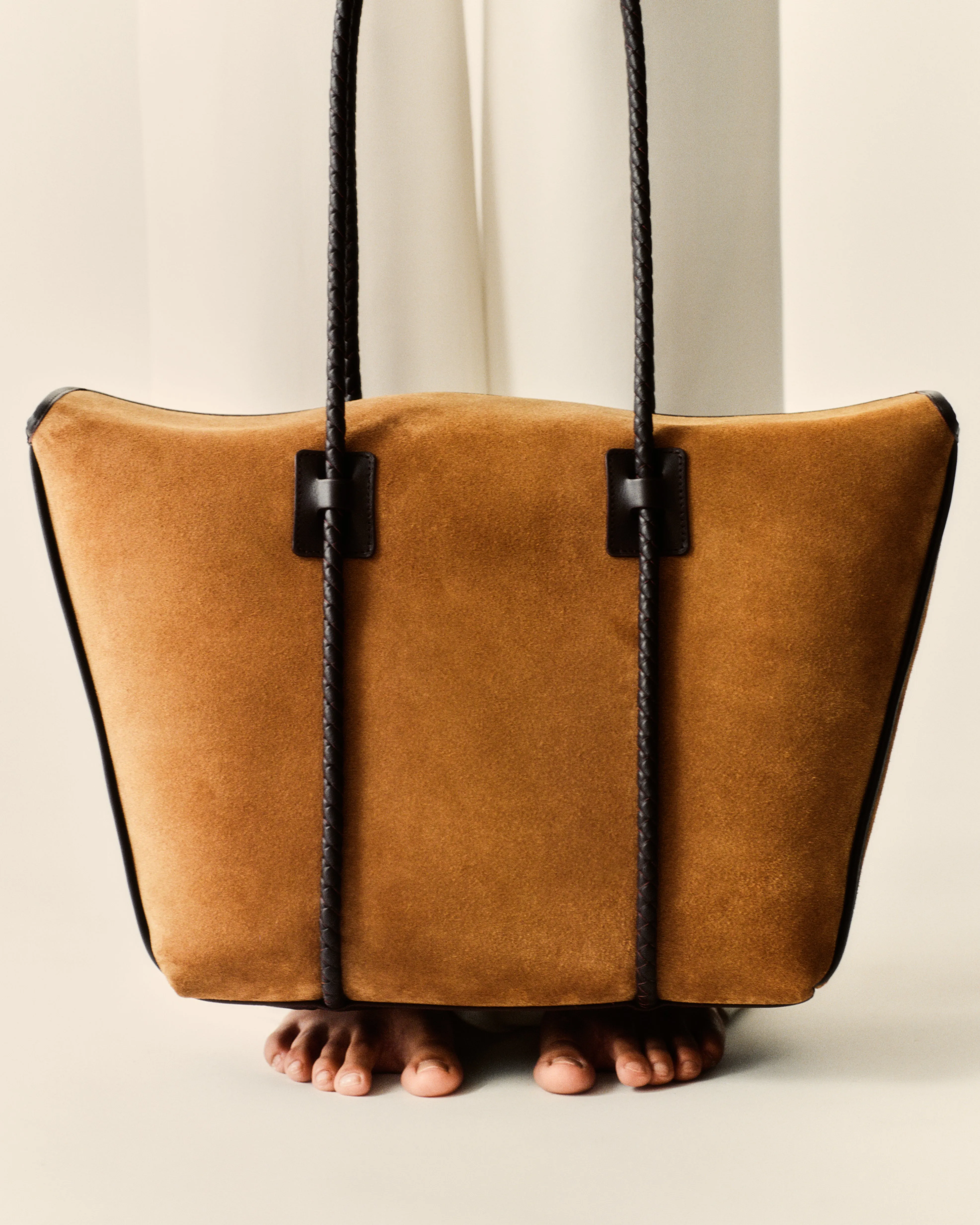 FORNA TOTE SUEDE - Leather Framed Shoulder Bag sold by Hereu Studio